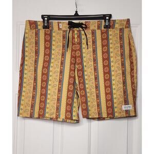 Boardshort paisley floral stripe print Banks Journal Mens Size 34